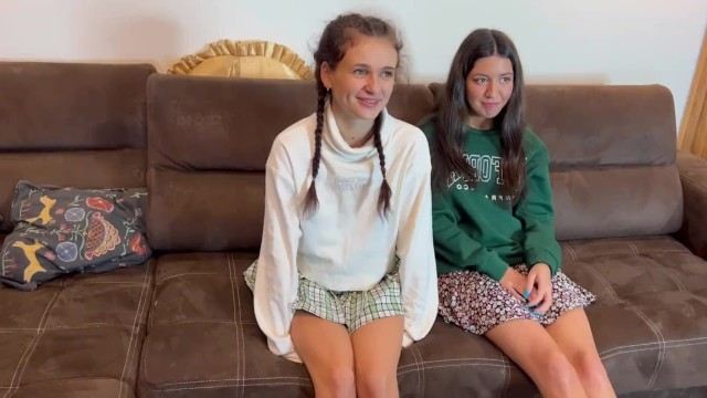 Пригласили девчонок из подъезда погреться в квартиру. Русское